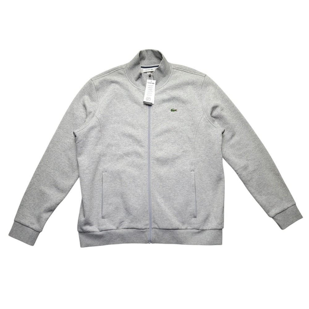 Lacoste Sport Mens Full Zip Sweatshirt Gray Argent Chine 2XL NWT